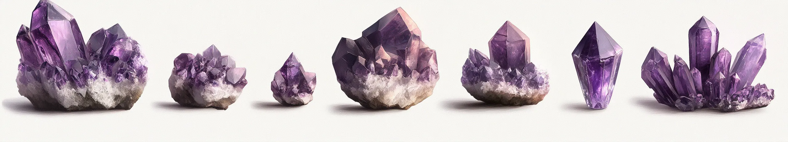 different shapes of Amethyst